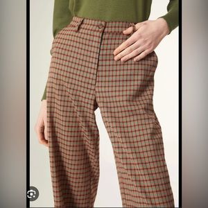 unique vintage compania fantastica checkered plaid wide leg pants size Medium
